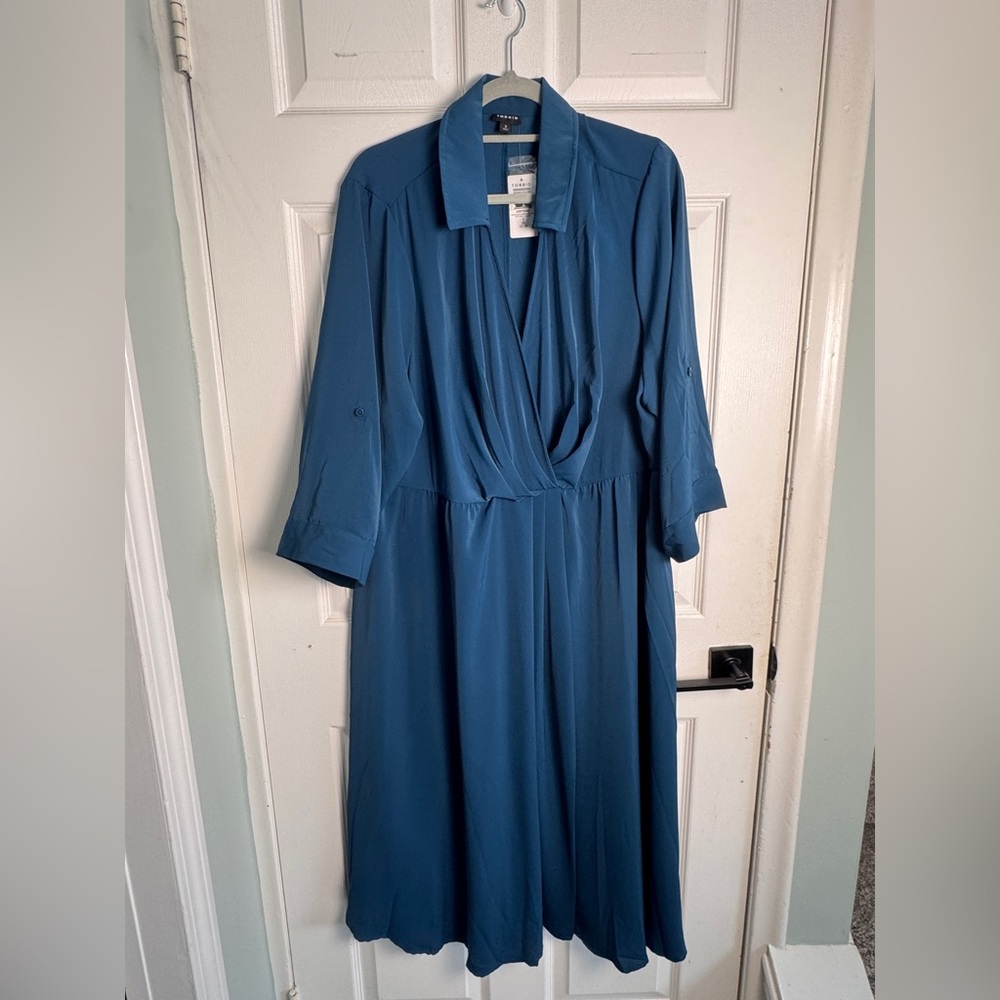 Torrid Teal Long Sleeve Dress